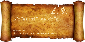 László Valér névjegykártya